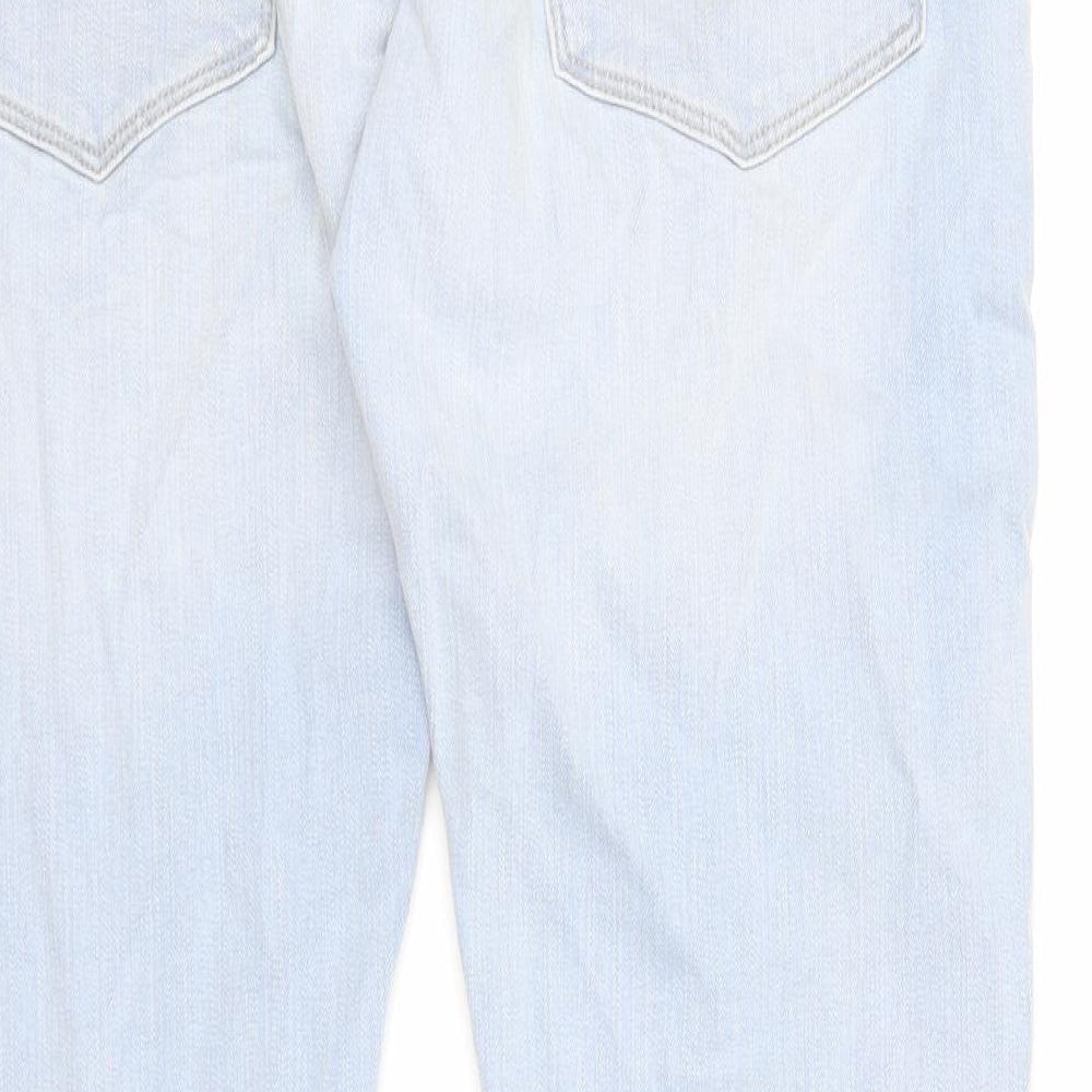 Marks and Spencer Mens Blue Cotton Skinny Jeans Size 32 in L31 in Regular Zip