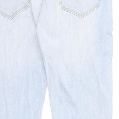 Marks and Spencer Mens Blue Cotton Skinny Jeans Size 32 in L31 in Regular Zip