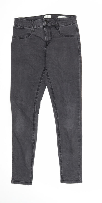 Womens UK Size 10 Preworn Regular Fit Skinny Black Jeans