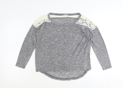 Additional front view of Ged London women’s grey round neck polyester jumper, size S, pullover