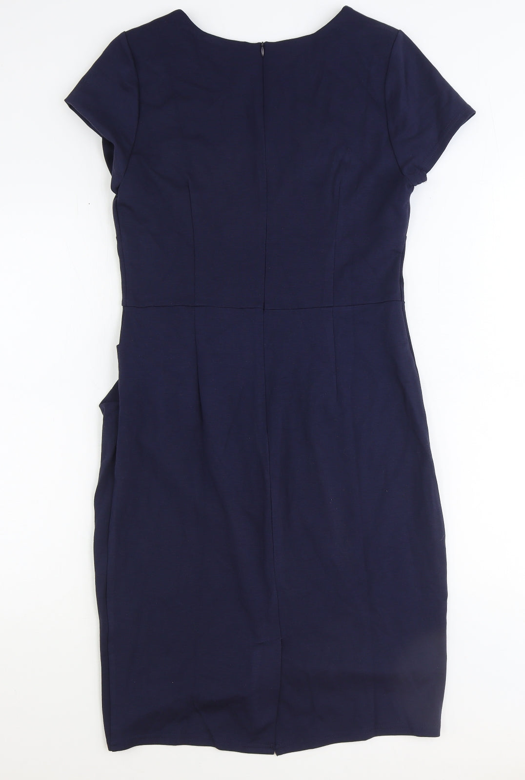 Miusol Womens Blue Rayon Shift Size L Square Neck Zip