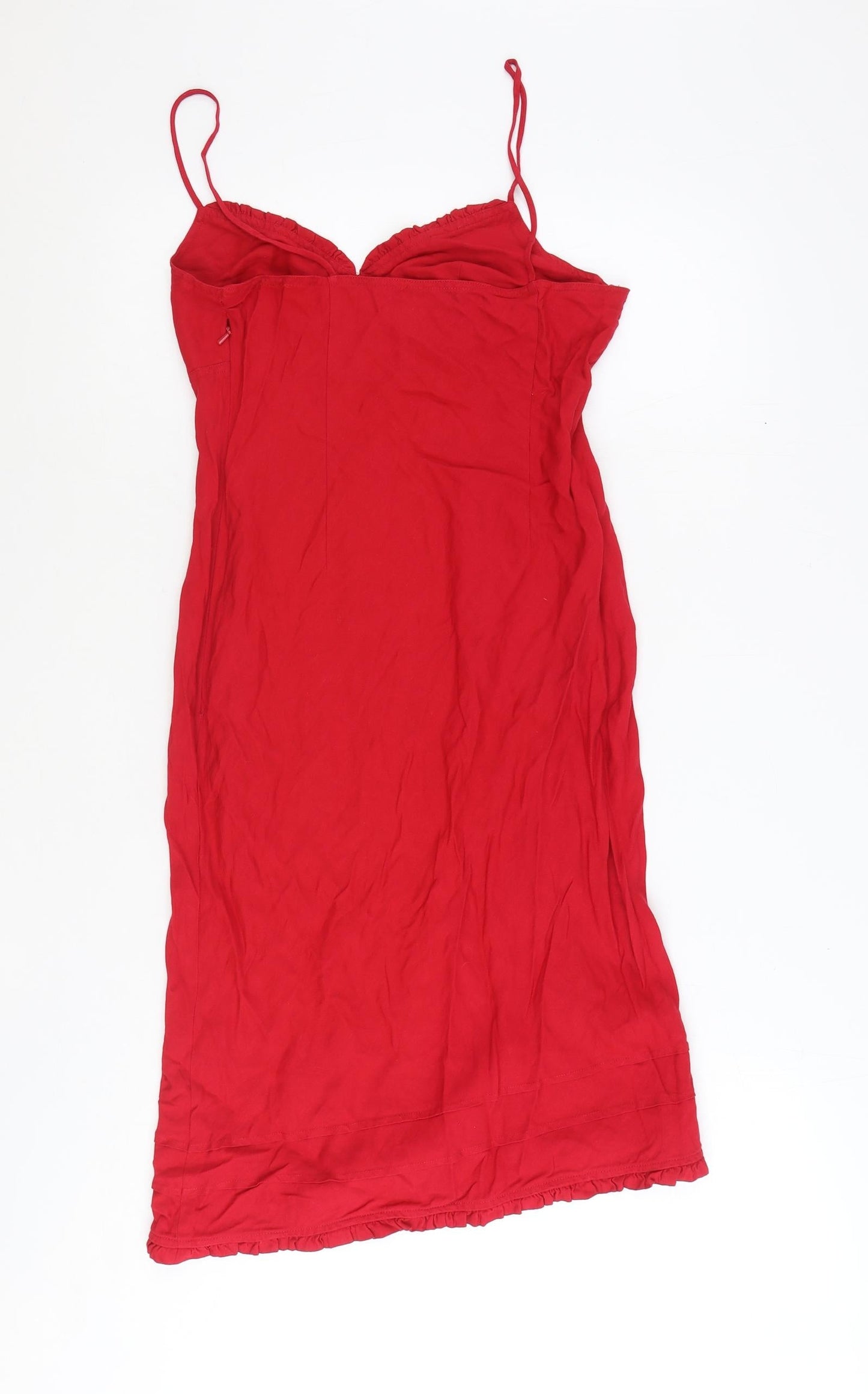 Debenhams Womens Red Polyester A-Line Size 12 Sweetheart Zip