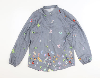 Womens UK Size S Preworn Grey Basic Button-Up