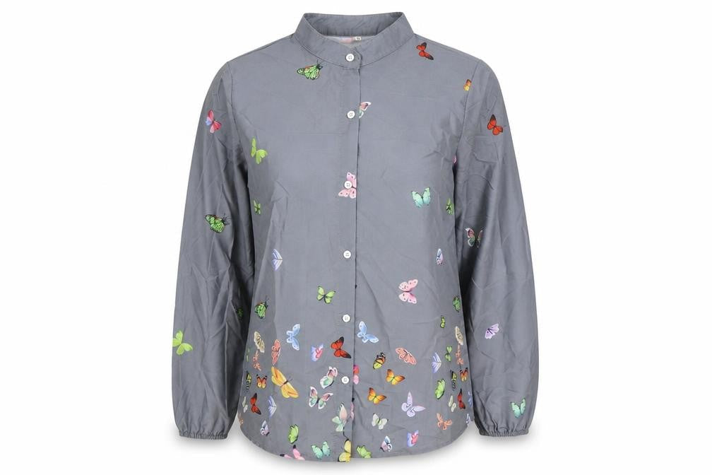 Womens UK Size S Preworn Grey Basic Button-Up