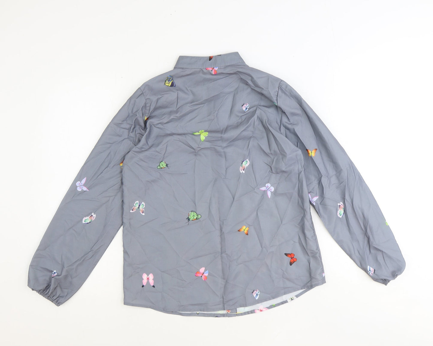 Womens UK Size S Preworn Grey Basic Button-Up