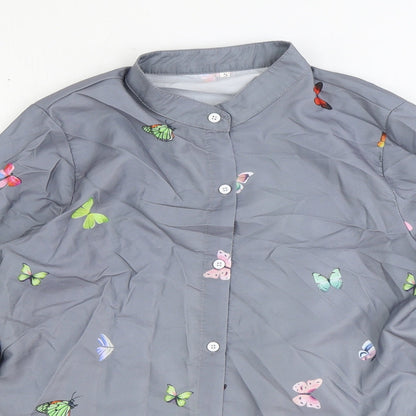 Womens UK Size S Preworn Grey Basic Button-Up