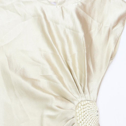 Be Beau Womens Ivory Polyester Mini Size 12 Round Neck Pullover