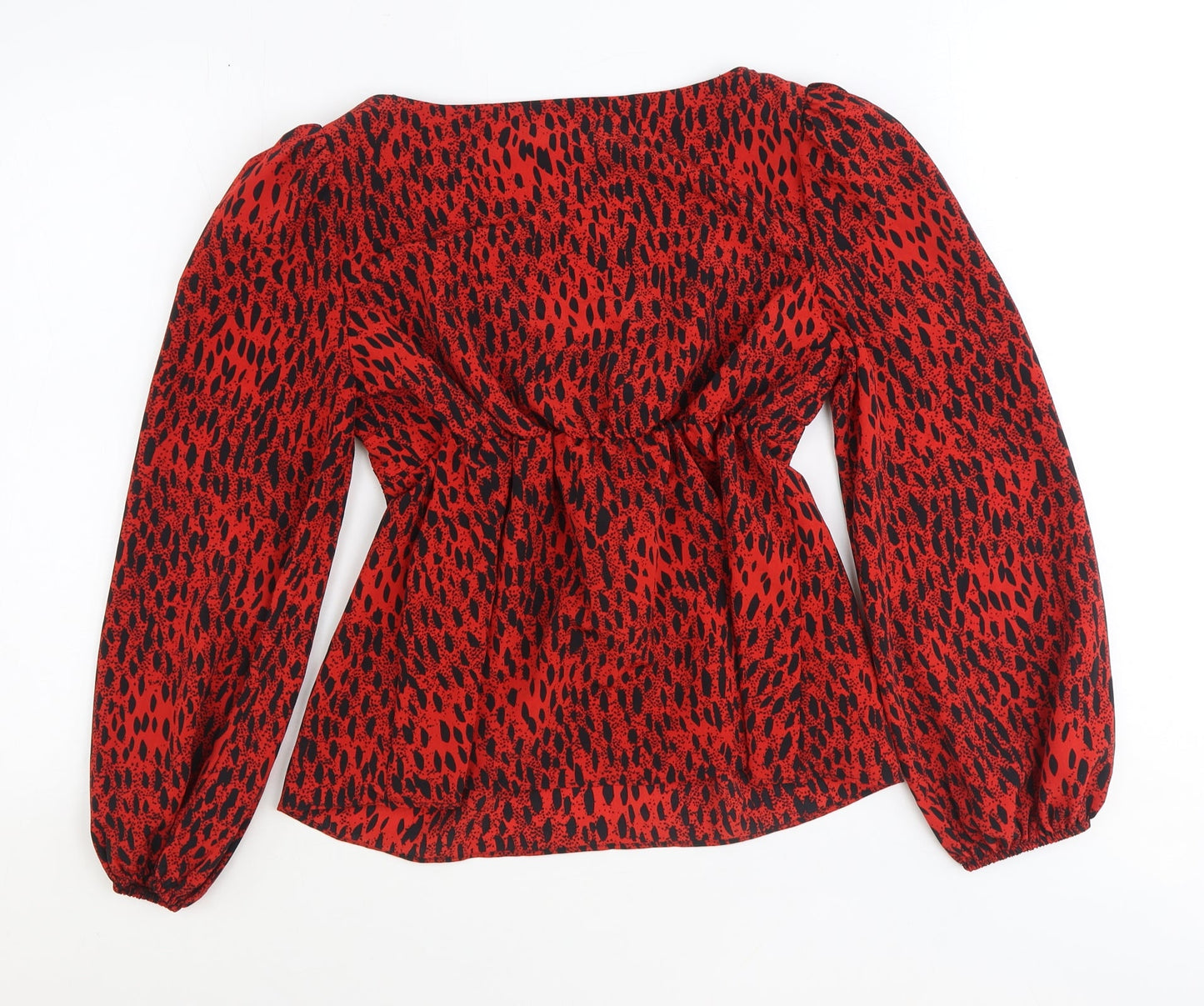 Womens UK Size 10 Topshop Red Basic Blouse