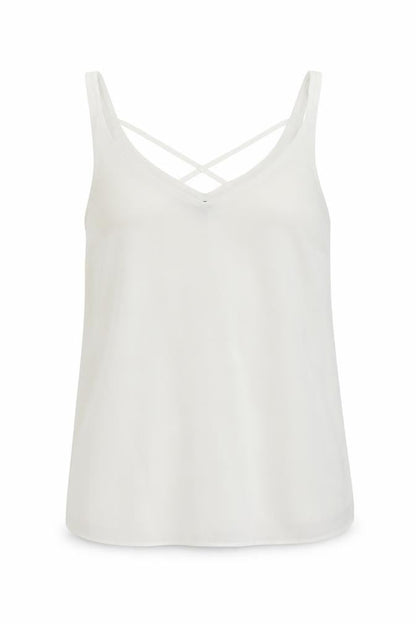 Dorothy Perkins Womens White Viscose Basic Tank Size 10 V-Neck
