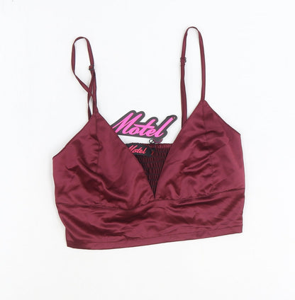Womens UK Size S Motel Red Cropped Tank