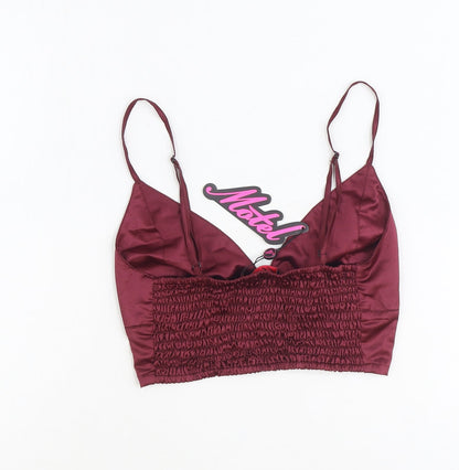 Womens UK Size S Motel Red Cropped Tank