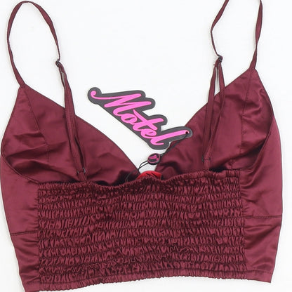 Womens UK Size S Motel Red Cropped Tank