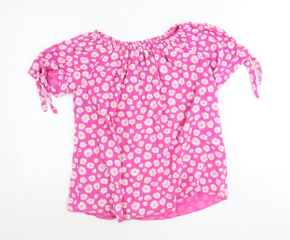 Womens UK Size 6 Moda Pink Basic Blouse