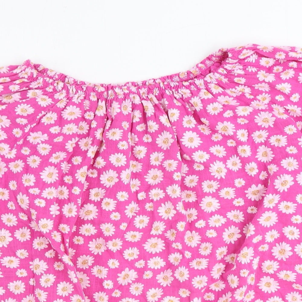 Womens UK Size 6 Moda Pink Basic Blouse
