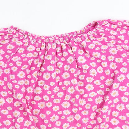 Womens UK Size 6 Moda Pink Basic Blouse