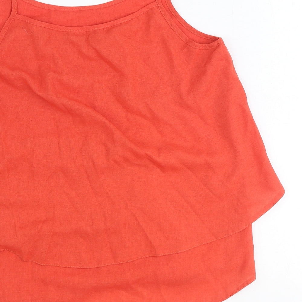Hotsquash Womens Orange Polyester Camisole Tank Size 12 Scoop Neck