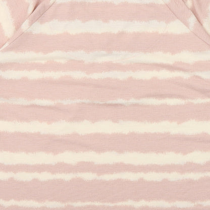 TU Womens Pink Geometric Polyester Basic T-Shirt Size 12 V-Neck