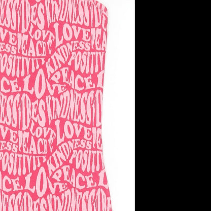 Primark Womens Pink Geometric Polyester Shift Size XS Round Neck Pullover
