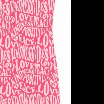 Primark Womens Pink Geometric Polyester Shift Size XS Round Neck Pullover