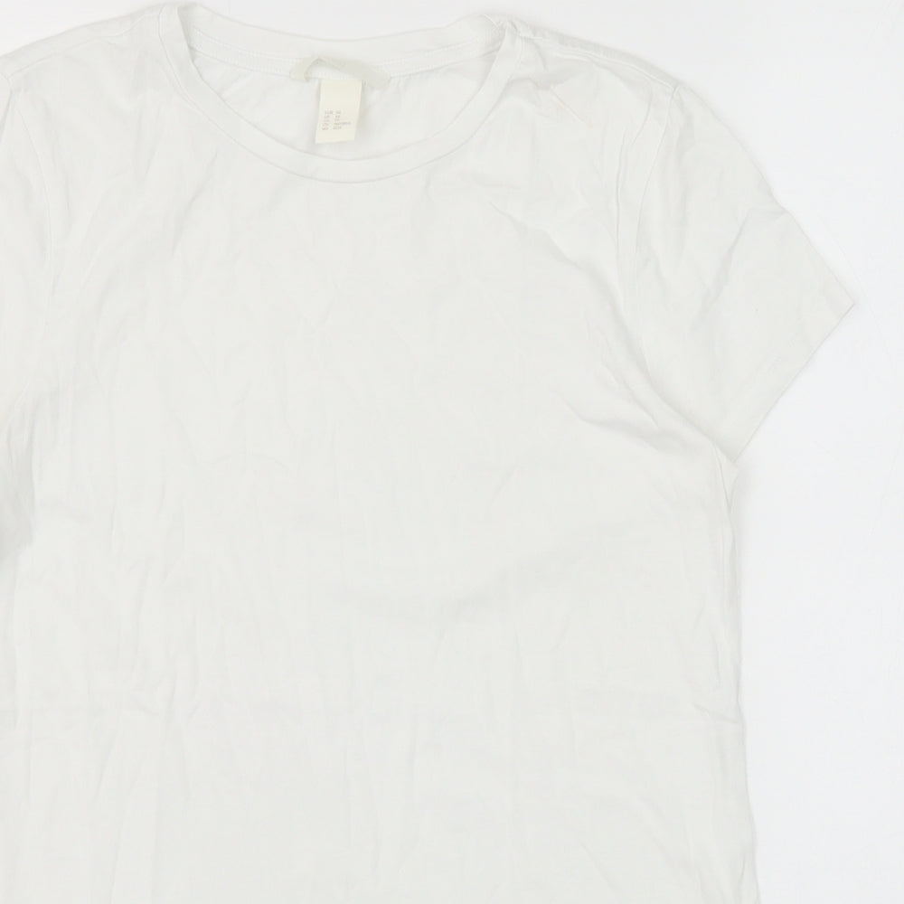 Womens UK Size XS H&M White Basic T-Shirt