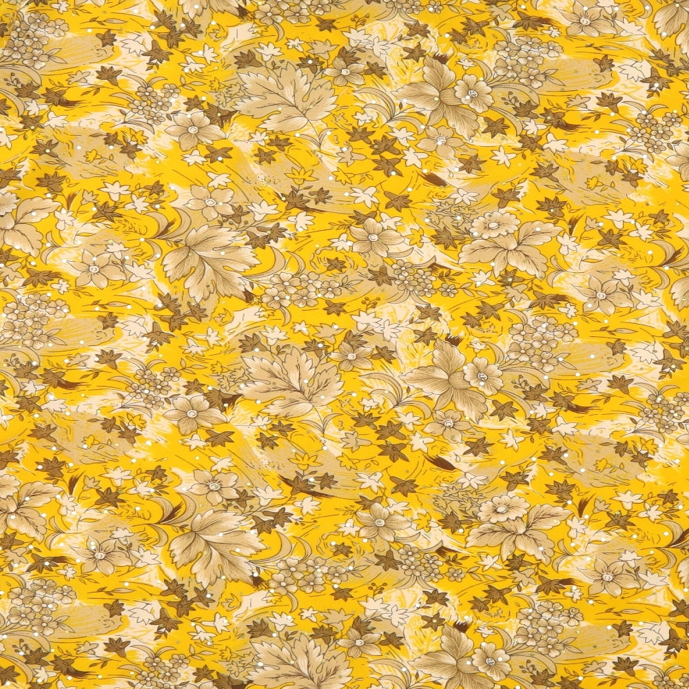 Only You Womens Yellow Floral Polyester Tunic Blouse Size 2XL Scoop Neck