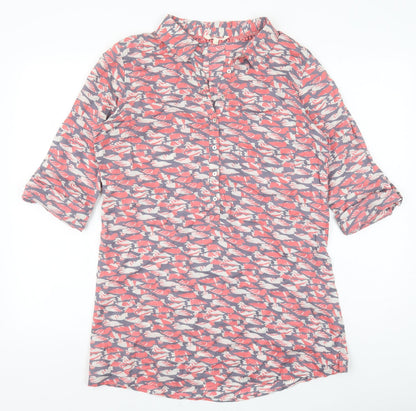 Womens UK Size 10 Preworn Pink Tunic Button-Up