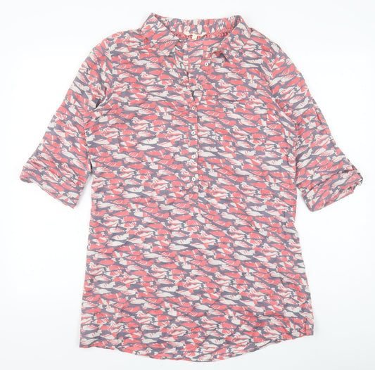 Womens UK Size 10 Preworn Pink Tunic Button-Up