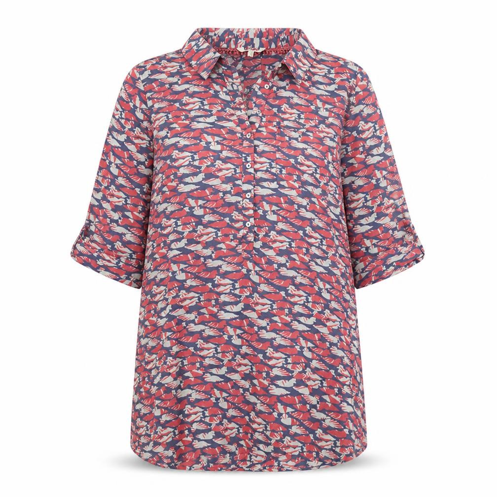 Womens UK Size 10 Preworn Pink Tunic Button-Up
