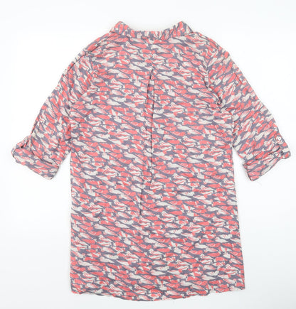Womens UK Size 10 Preworn Pink Tunic Button-Up