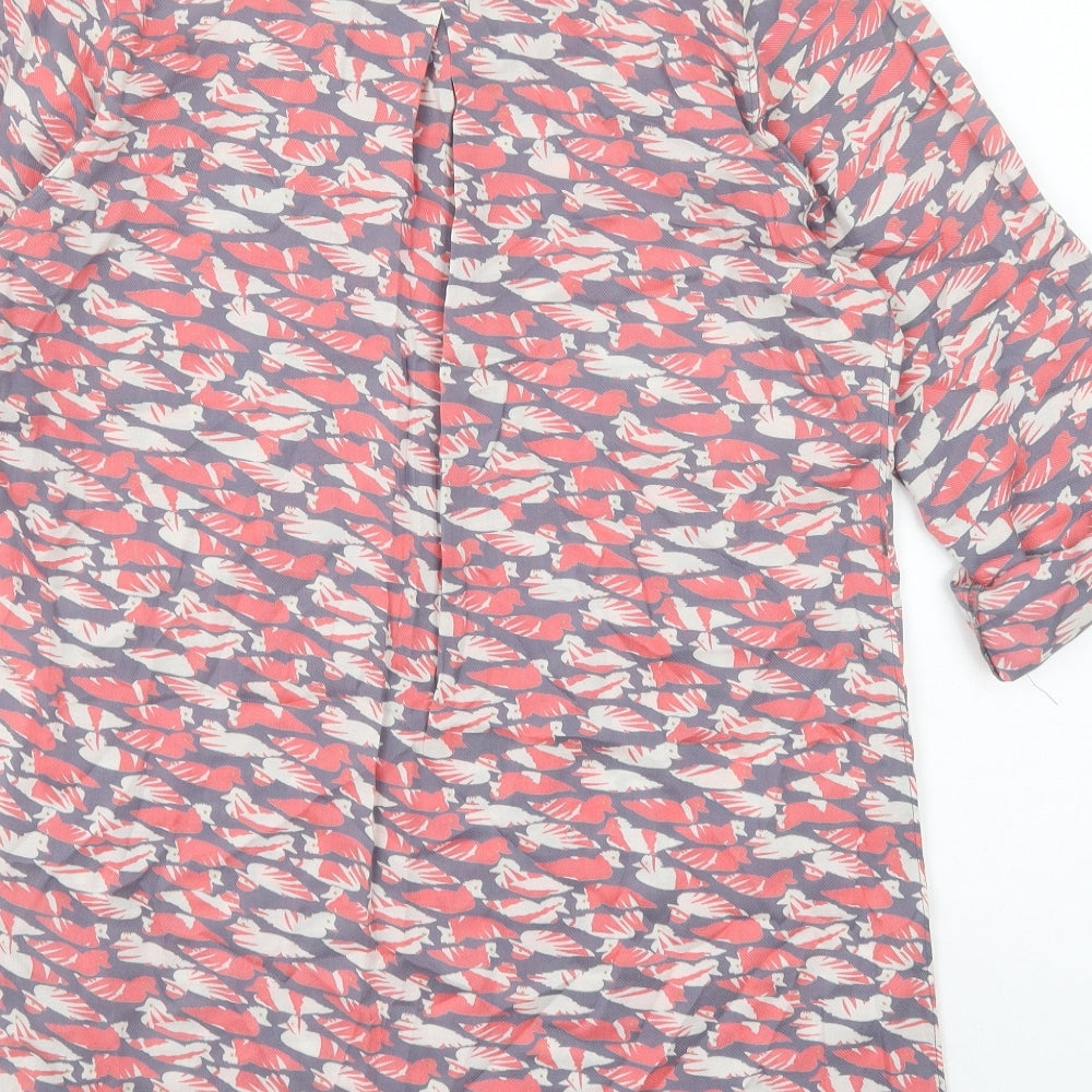 Womens UK Size 10 Preworn Pink Tunic Button-Up