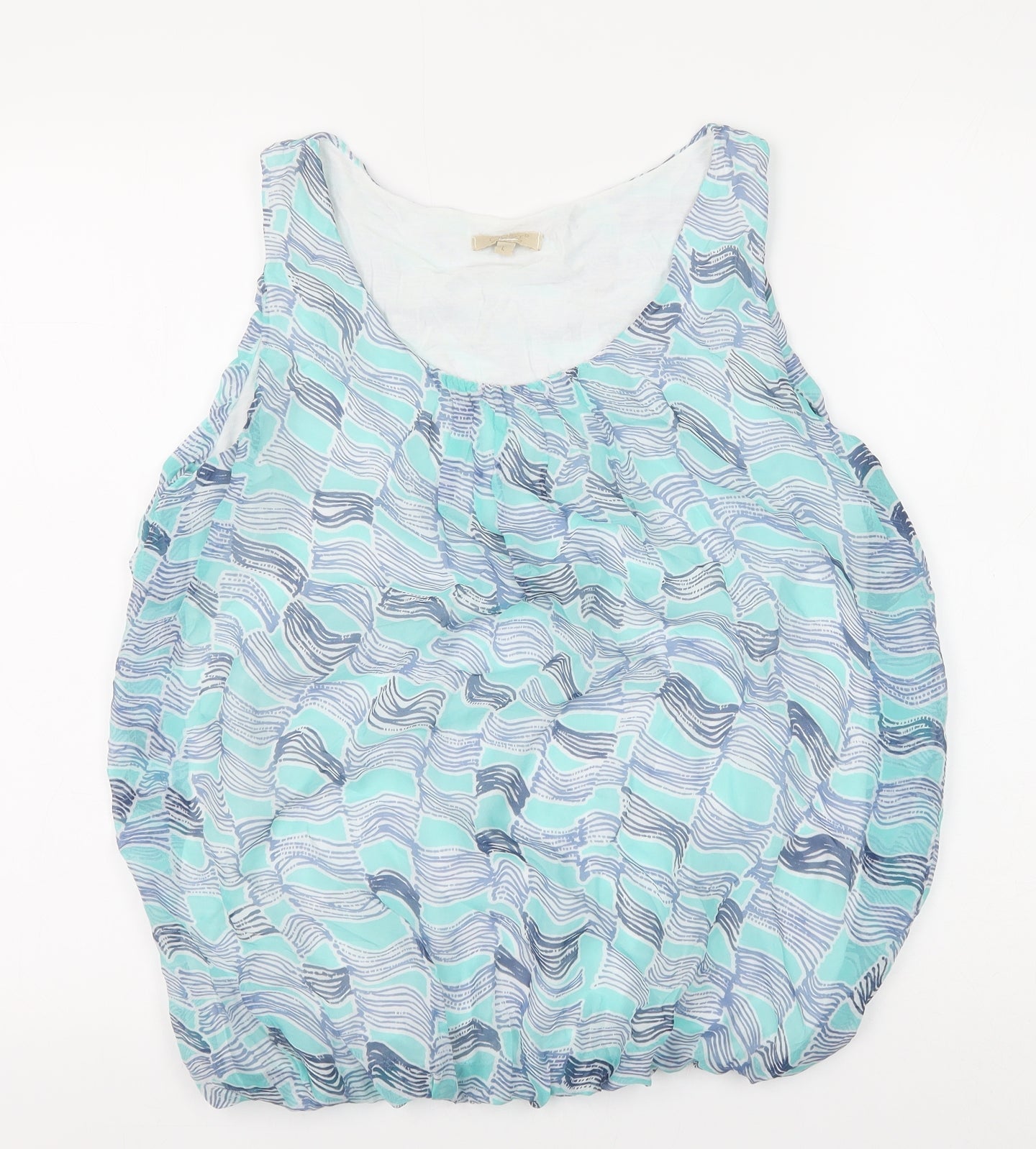 Womens UK Size L Giusy Blue Basic Tank