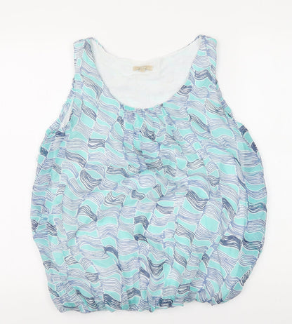 Womens UK Size L Giusy Blue Basic Tank