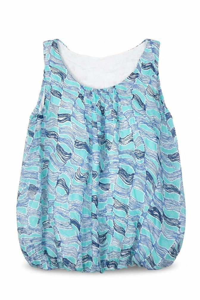 Womens UK Size L Giusy Blue Basic Tank