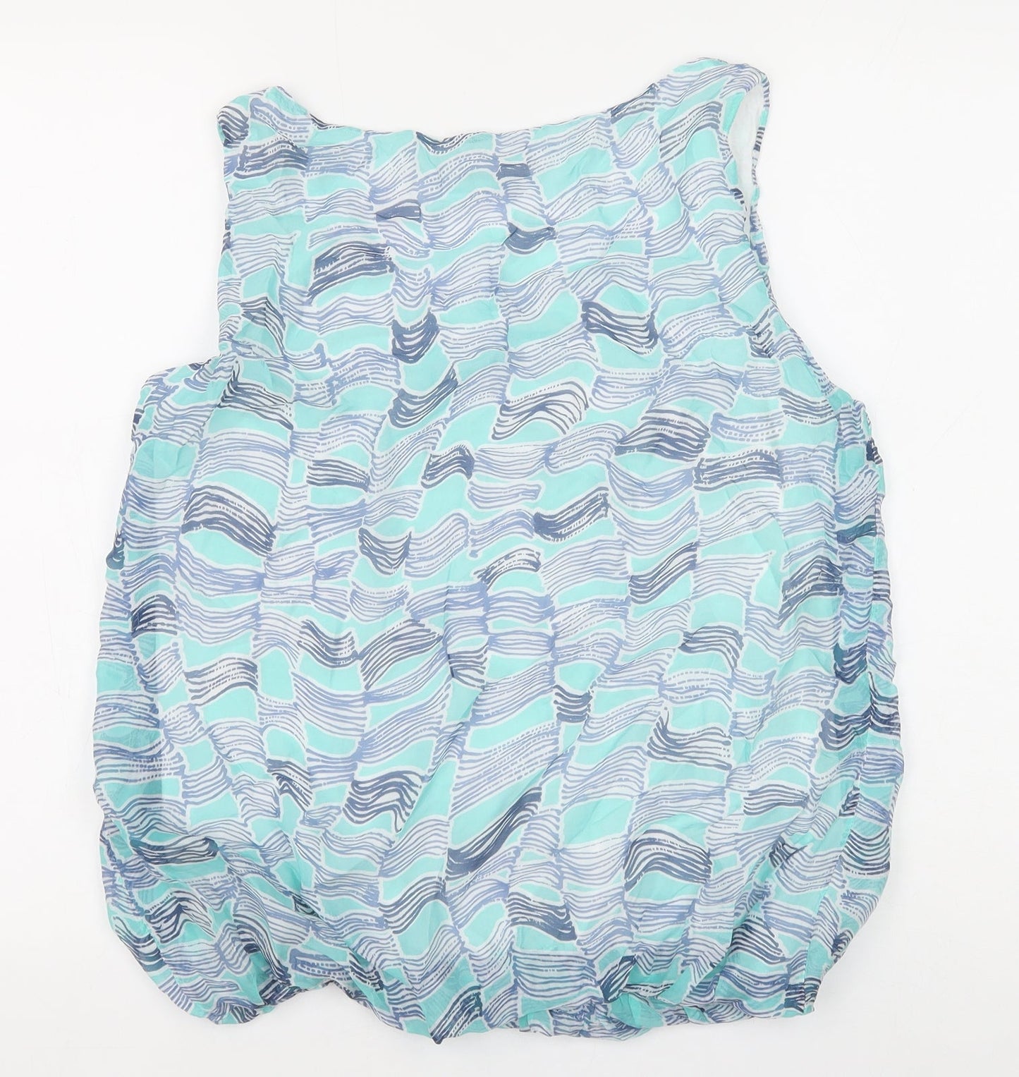 Womens UK Size L Giusy Blue Basic Tank