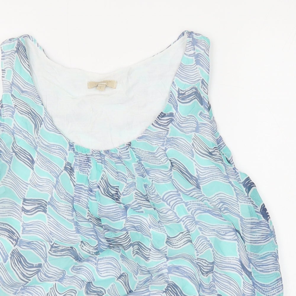 Womens UK Size L Giusy Blue Basic Tank