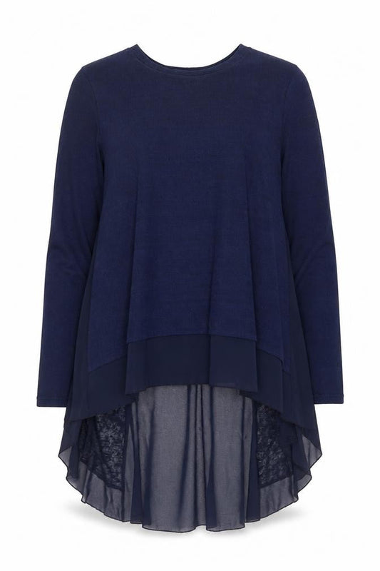 QED London Womens Blue Polyester Basic Blouse Size S Round Neck