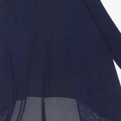 QED London Womens Blue Polyester Basic Blouse Size S Round Neck