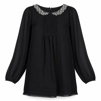 NEXT Womens Black Polyester Shift Size 10 Collared Zip