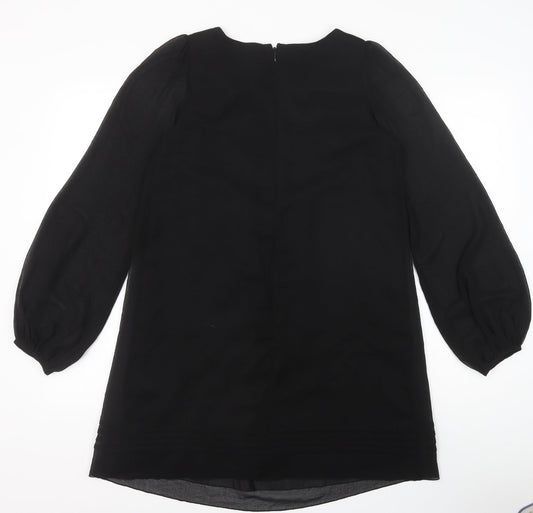 NEXT Womens Black Polyester Shift Size 10 Collared Zip