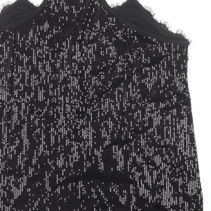 Womens UK Size XL Preworn Black Camisole Tank