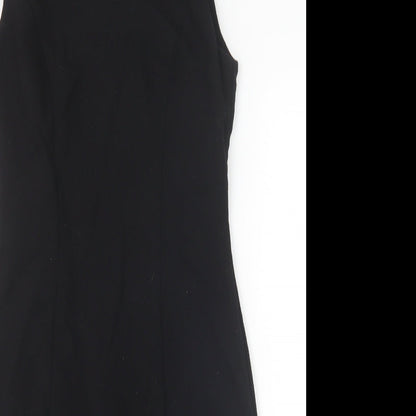Few Couture Womens Black Polyester Pencil Dress Size 12 Scoop Neck Zip