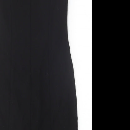 Few Couture Womens Black Polyester Pencil Dress Size 12 Scoop Neck Zip