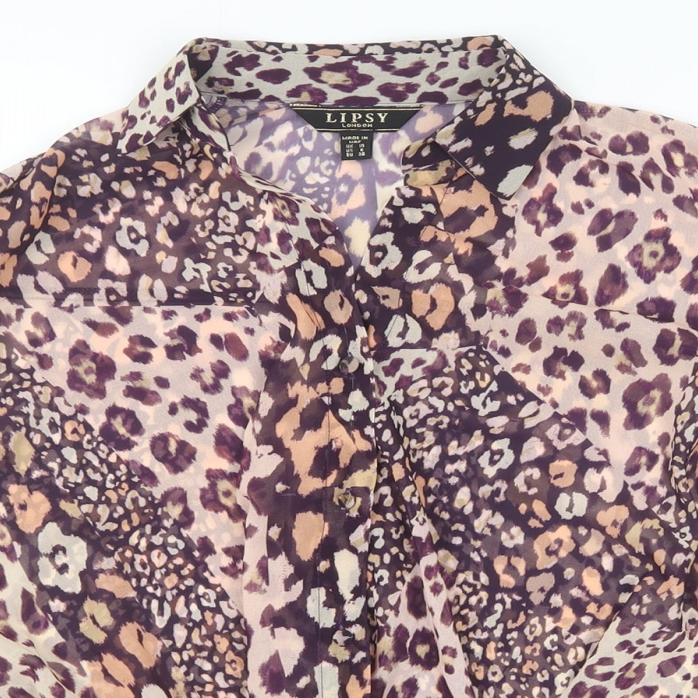 Womens UK Size 10 Lipsy Multicoloured Basic Button-Up