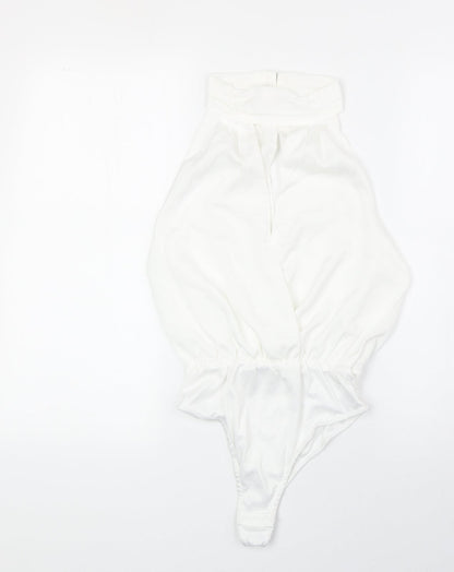 In the Style Womens White Polyester Bodysuit One-Piece Size 8 Snap
