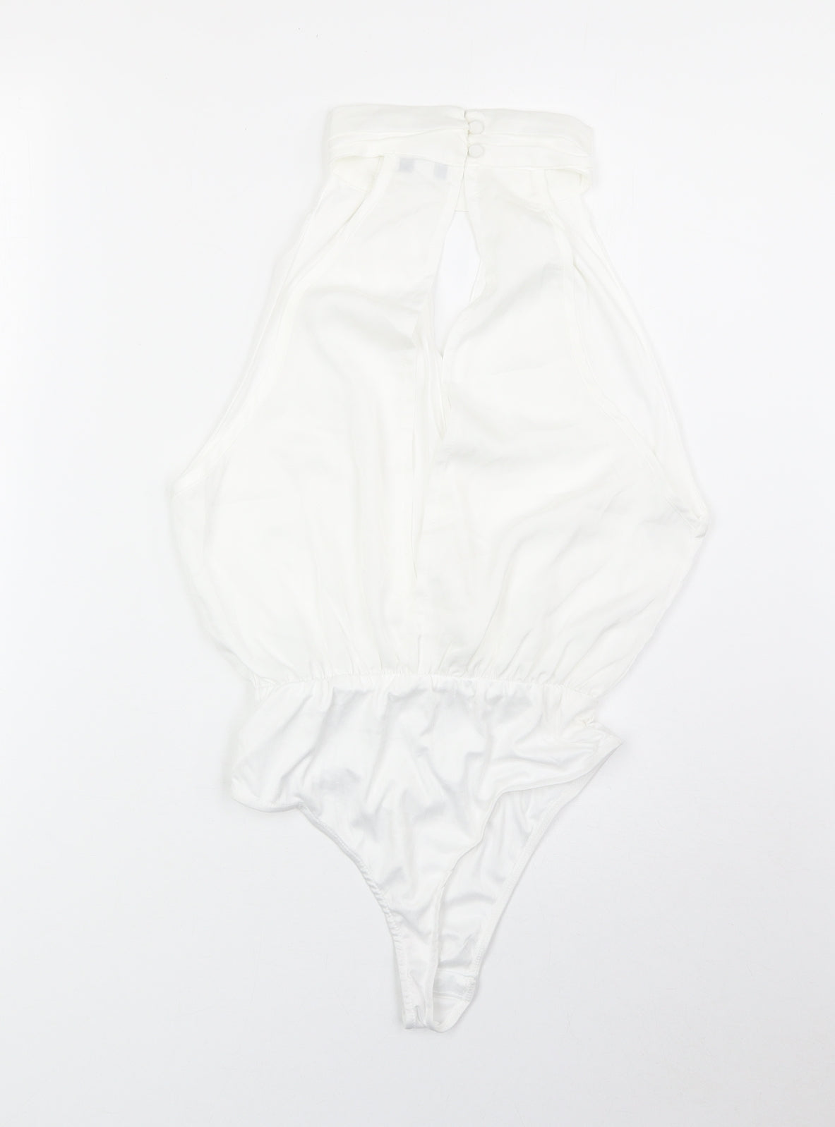 In the Style Womens White Polyester Bodysuit One-Piece Size 8 Snap