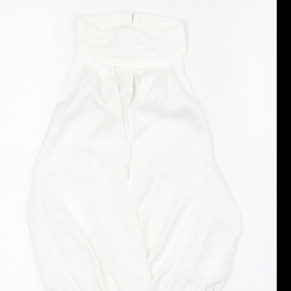 In the Style Womens White Polyester Bodysuit One-Piece Size 8 Snap