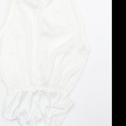 In the Style Womens White Polyester Bodysuit One-Piece Size 8 Snap