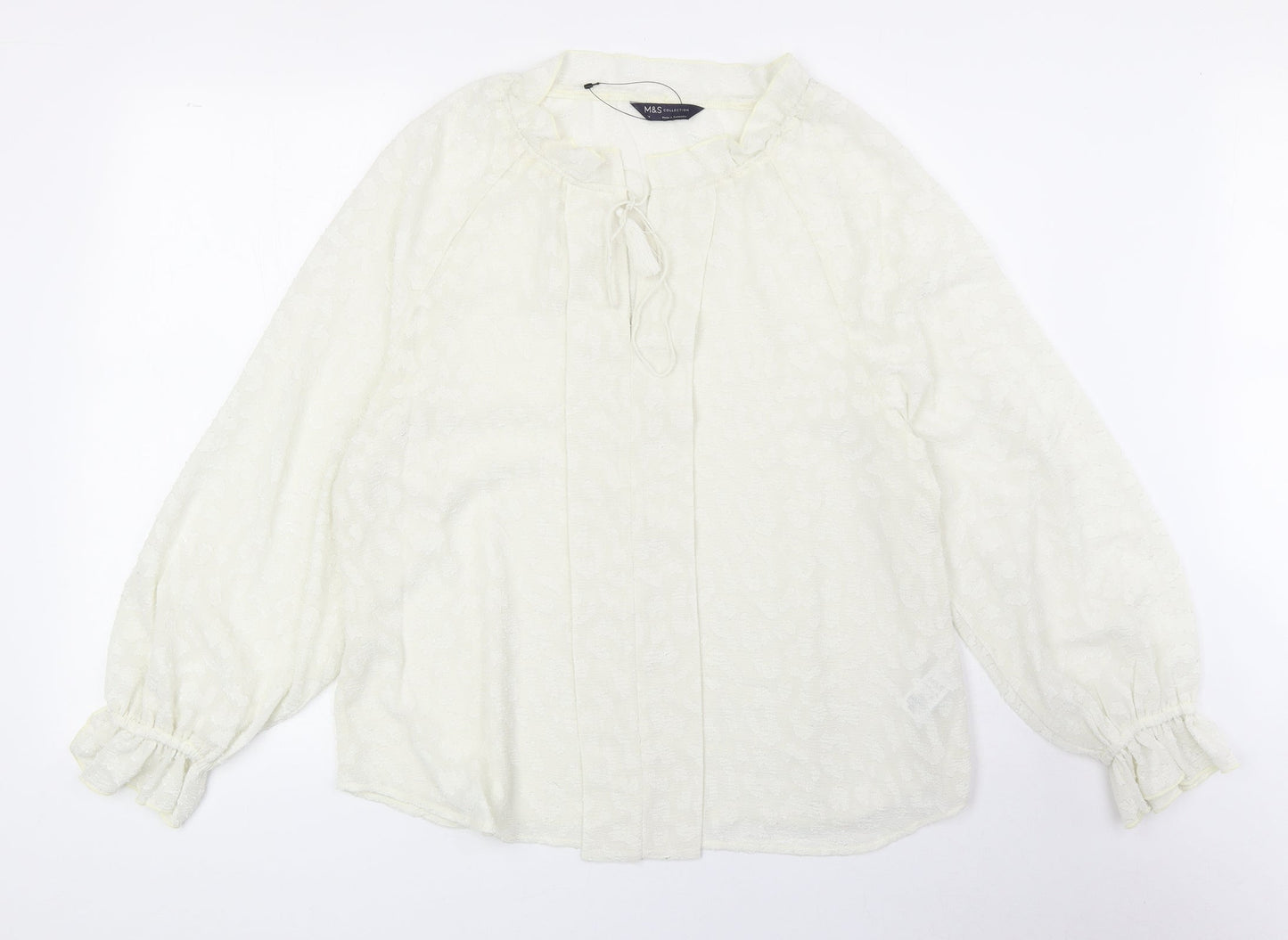 Womens UK Size 14 Marks and Spencer Ivory Basic Blouse