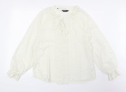 Womens UK Size 14 Marks and Spencer Ivory Basic Blouse