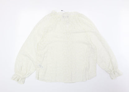 Womens UK Size 14 Marks and Spencer Ivory Basic Blouse